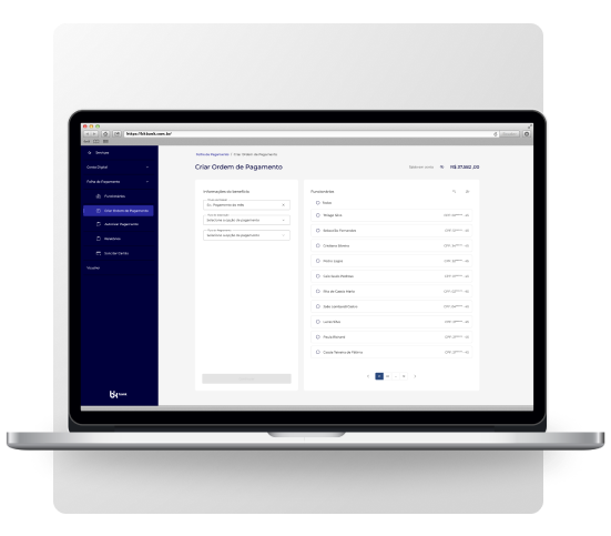 Notebook aberto na página do Internet Banking